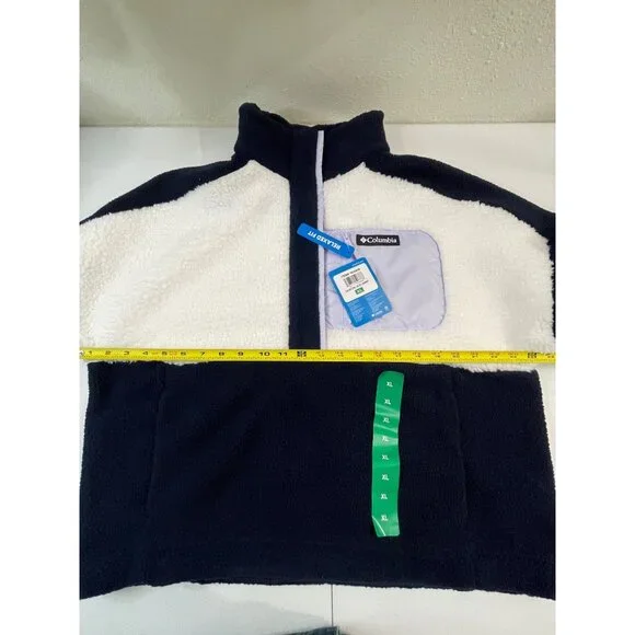 Columbia NWT Women's Long Sleeve Cropped Fleece Pullover, XL, Navy/White - Picture 14 of 16